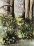 Elise Odom "Golden Gate Park" watercolor 16x19 framed beginning bid $120 (value $350)